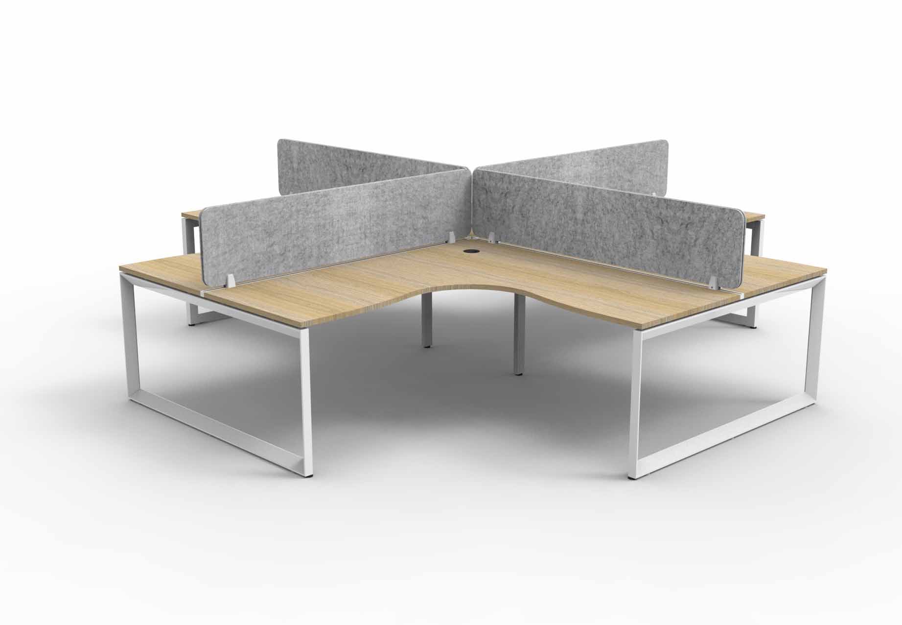 Loop 4 Person Corner Workstation - with Eco Screen